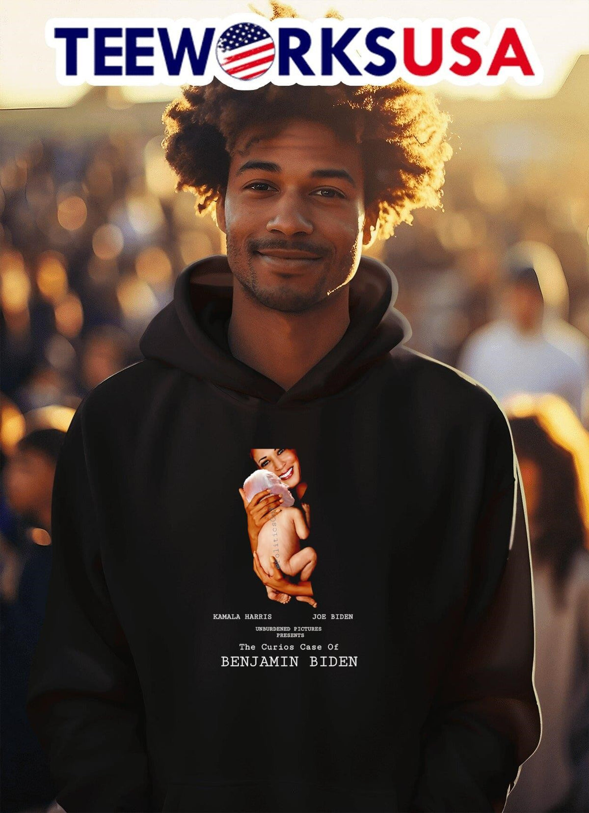 Kamala Harris The curious case of Benjamin Biden - Adult & Kids T-Shirts, Sweatshirts & Hoodies apparel design preview 2