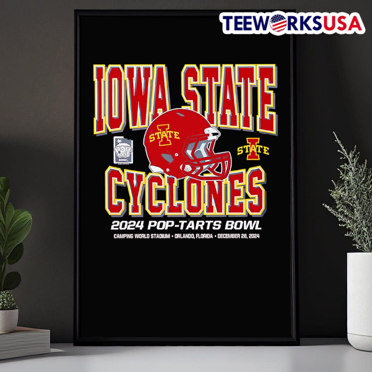2024 Pop-Tarts Bowl Iowa State Cyclones Helmet - Adult & Kids T-Shirts, Sweatshirts & Hoodies apparel design preview 5