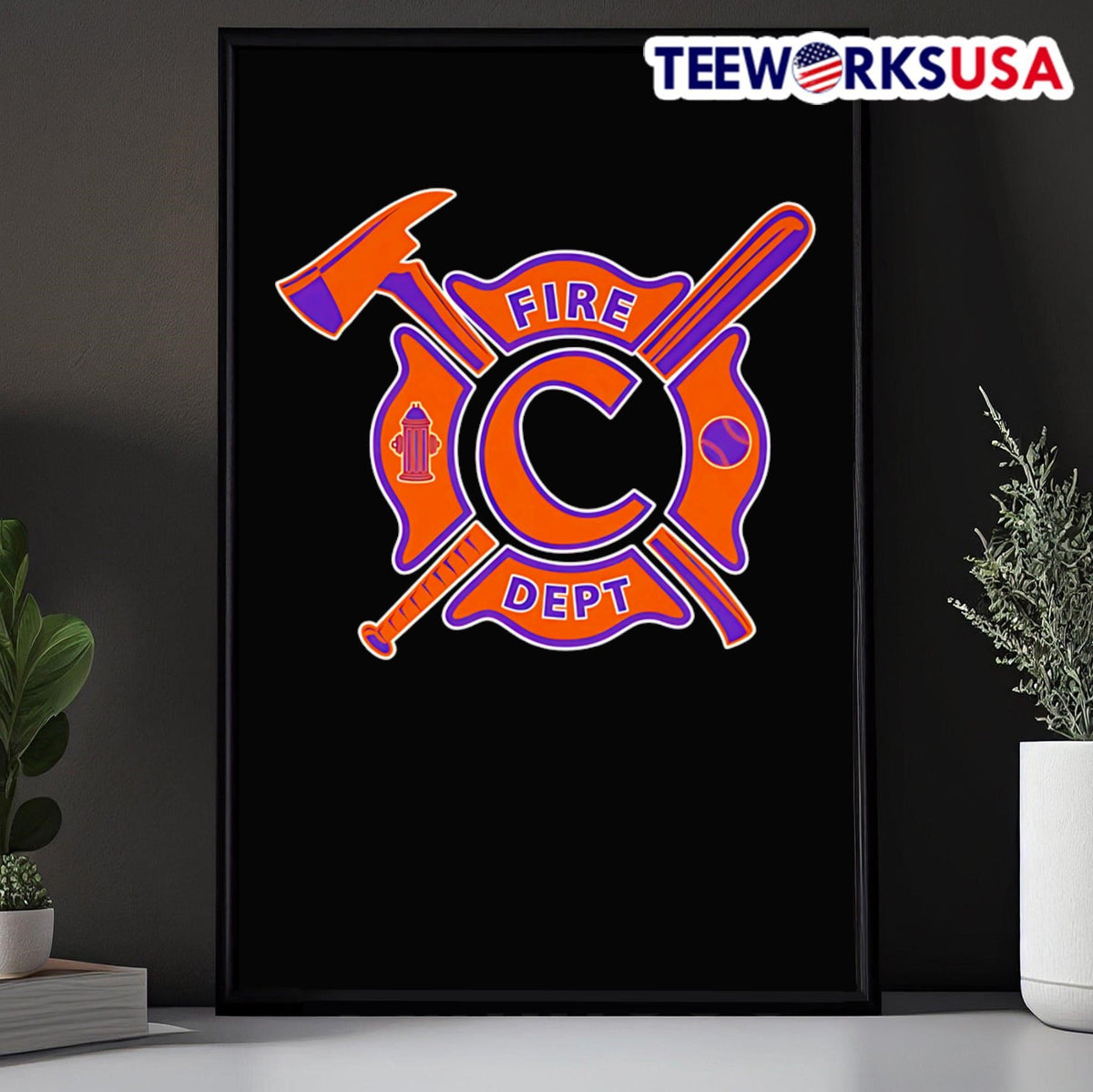 Fire dept Clemson Tigers baseball - Adult & Kids T-Shirts, Sweatshirts & Hoodies apparel design preview 5