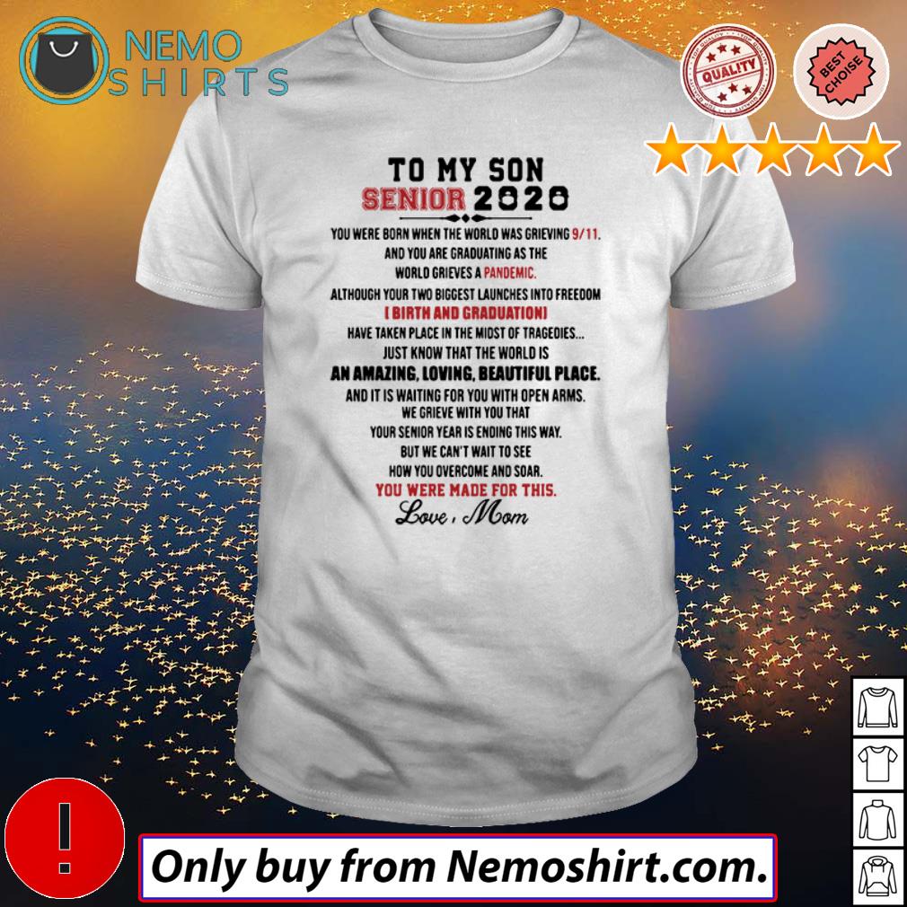 To my son Senior 2020 pandemic birth and graduation - Adult & Kids T-Shirts, Sweatshirts & Hoodies apparel design preview 1