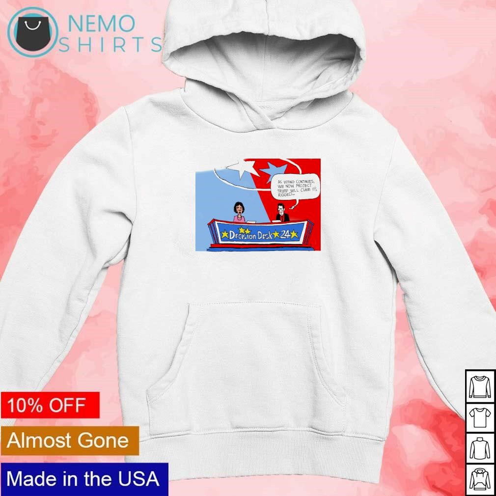 Decision desk 24 as voting continues we now project - Adult & Kids T-Shirts, Sweatshirts & Hoodies apparel design preview 2