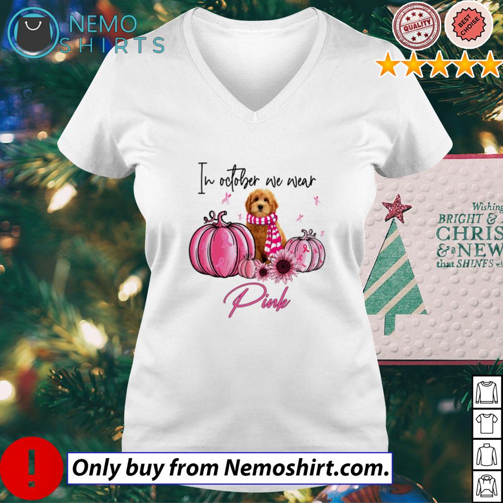 In October we wear pink cancer Goldendoodle - Adult & Kids T-Shirts, Sweatshirts & Hoodies apparel design preview 5