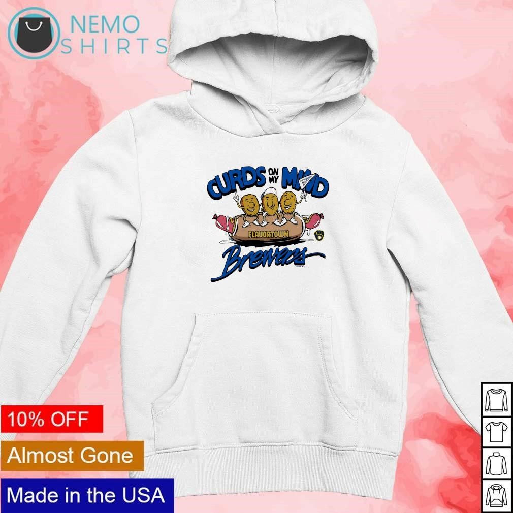 Curds on my mind hotdog Brewers and Flavortown - Adult & Kids T-Shirts, Sweatshirts & Hoodies apparel design preview 2