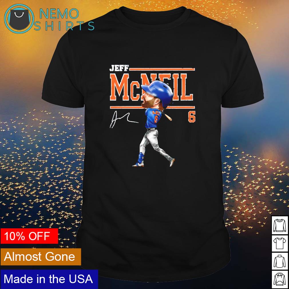 New York Baseball Jeff McNeil 6 Cartoon signature - Adult & Kids T-Shirts, Sweatshirts & Hoodies apparel design preview 1