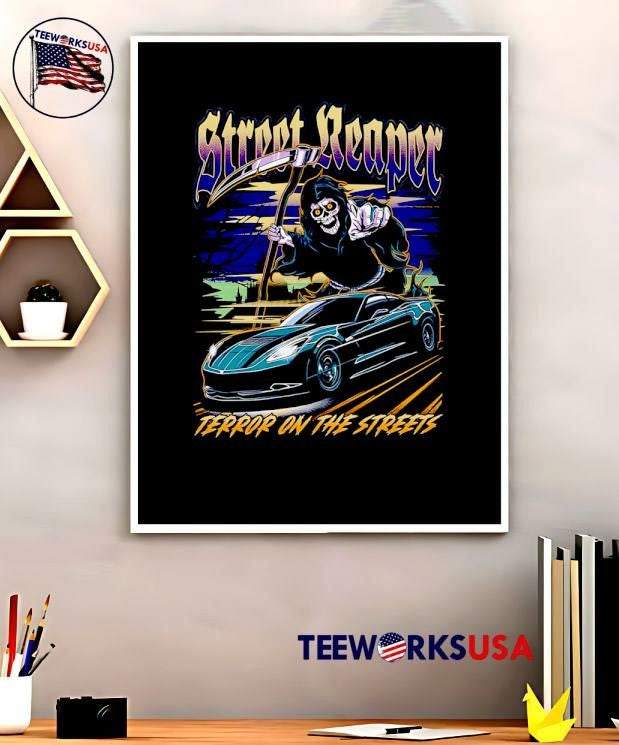Street Reaper Grim Car Terror On The Streets - Adult & Kids T-Shirts, Sweatshirts & Hoodies apparel design preview 5