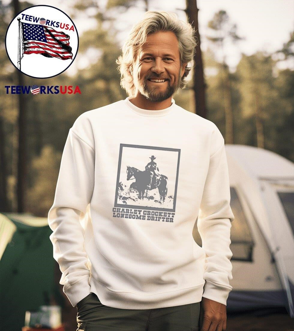Charley Crockett Lonesome Drifter Frame - Adult & Kids T-Shirts, Sweatshirts & Hoodies apparel design preview 3