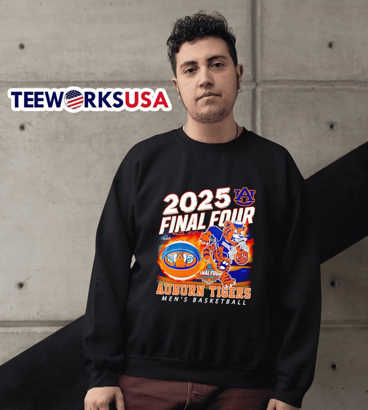 2025 Final Four Auburn Tigers men's basketball mascot - Adult & Kids T-Shirts, Sweatshirts & Hoodies apparel design preview 6