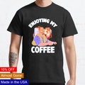Enjoying my coffee coaster - Adult & Kids T-Shirts, Sweatshirts & Hoodies apparel design preview 1