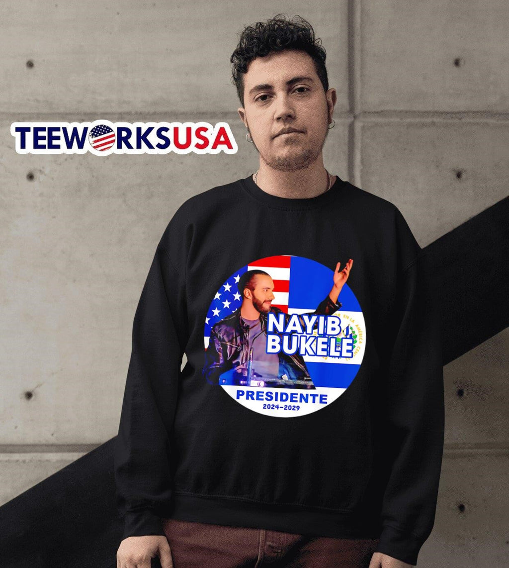Nayib Bukele Presidente 2024 2029 - Adult & Kids T-Shirts, Sweatshirts & Hoodies apparel design preview 3