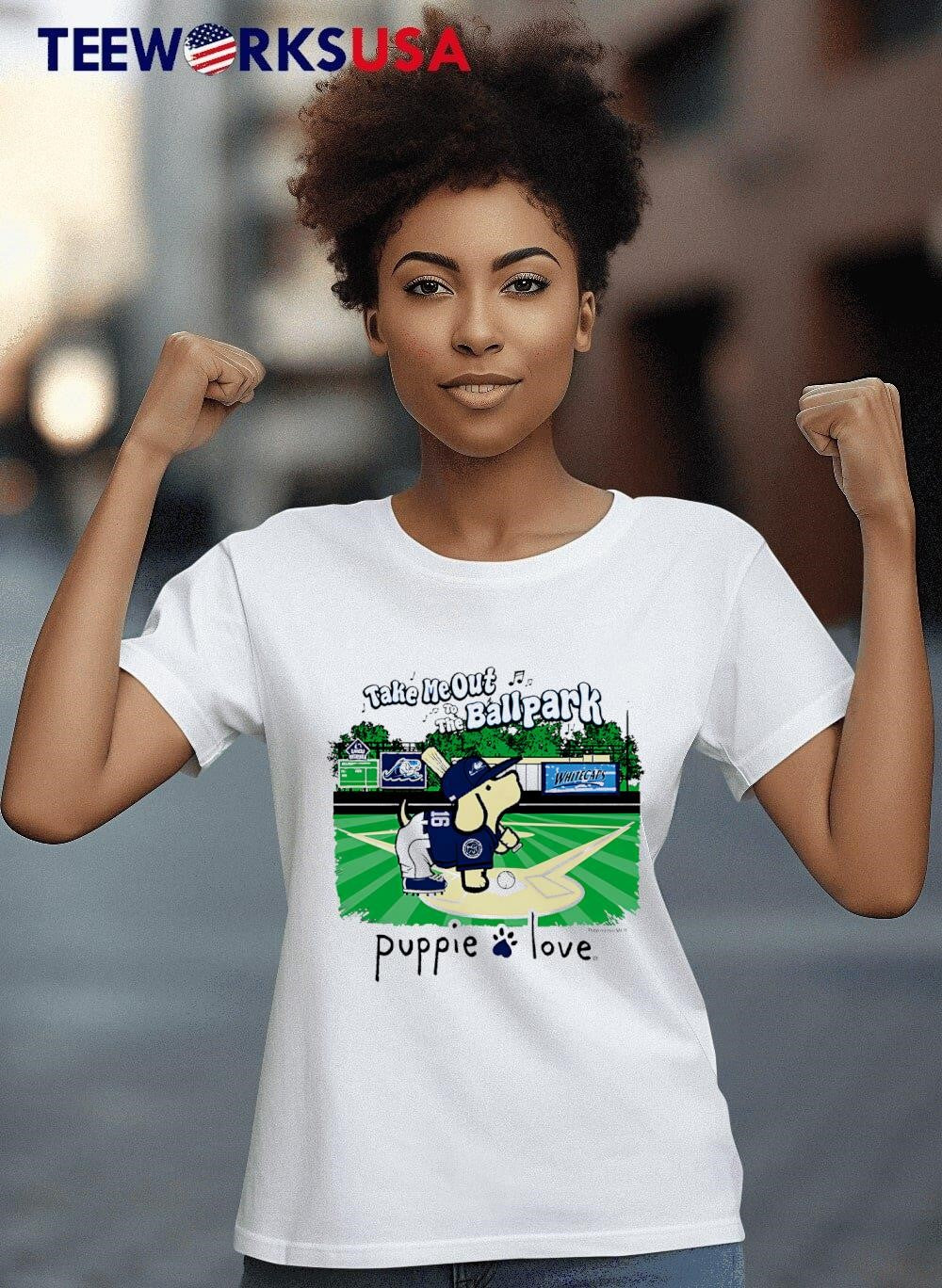 Michigan Whitecaps take me out to the ballpark puppie - Adult & Kids T-Shirts, Sweatshirts & Hoodies apparel design preview 8