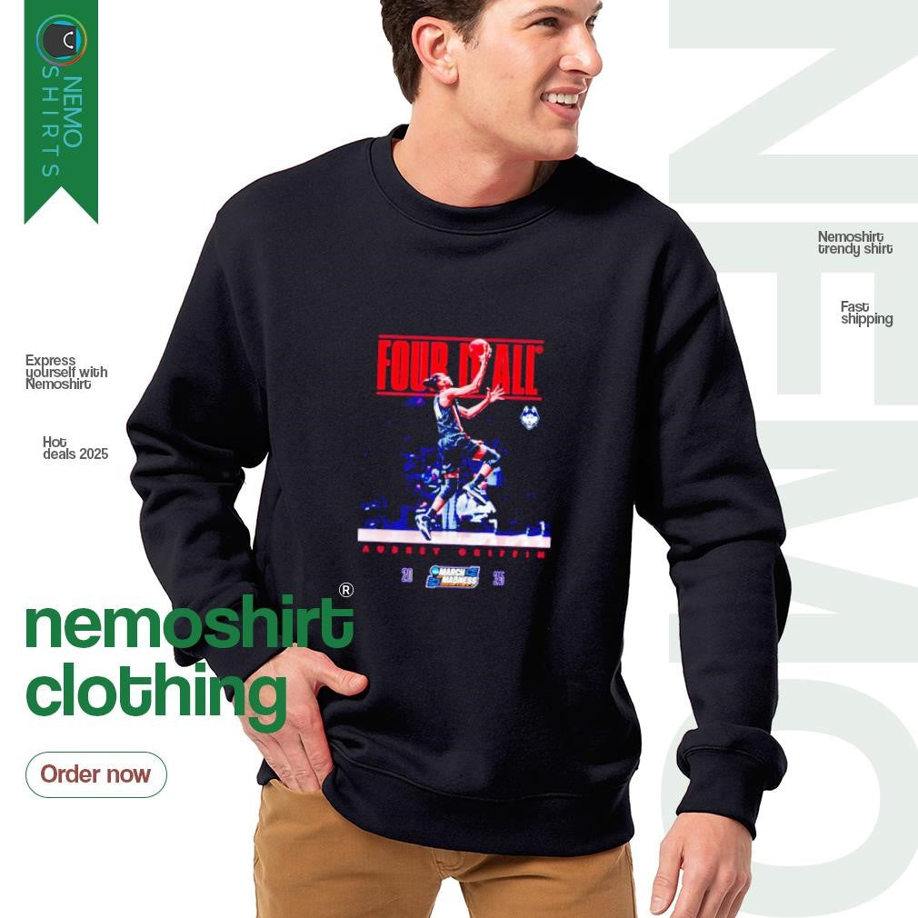 Four it all Aubrey Griffin UConn Huskies 2025 March - Adult & Kids T-Shirts, Sweatshirts & Hoodies apparel design preview 4