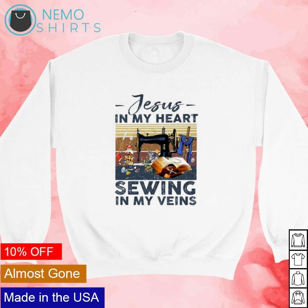 Jesus in my heart sewing veins - Adult & Kids T-Shirts, Sweatshirts & Hoodies apparel design preview 3