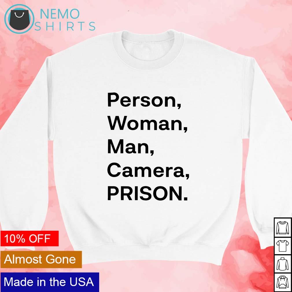 Person woman man camera prison text - Adult & Kids T-Shirts, Sweatshirts & Hoodies apparel design preview 3