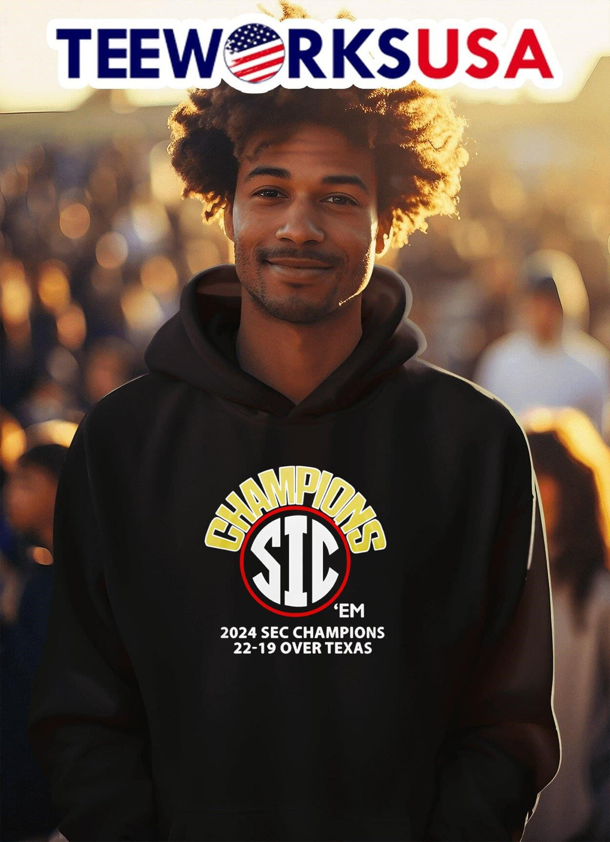 Georgia Bulldogs Sic 'em Champions SEC 2024 - Adult & Kids T-Shirts, Sweatshirts & Hoodies apparel design preview 2