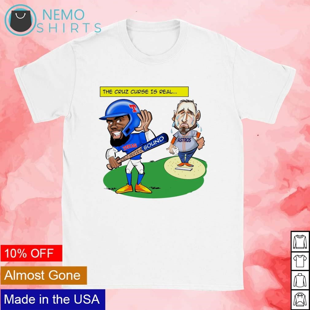 Texas Rangers win world series bound the Crux curse - Adult & Kids T-Shirts, Sweatshirts & Hoodies apparel design preview 1