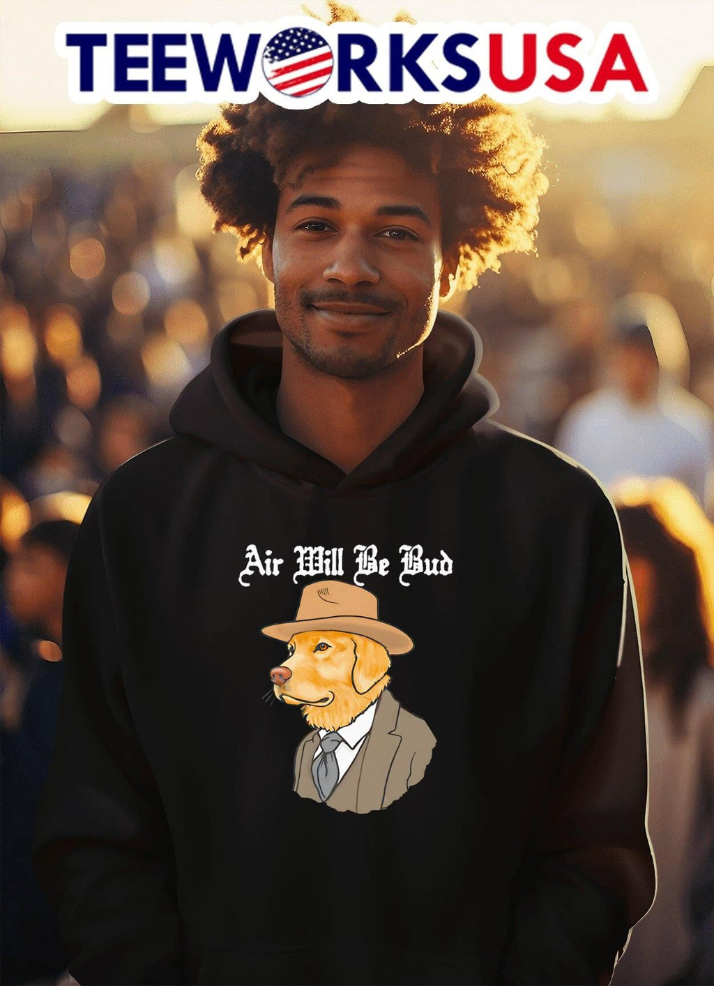 Air will be bud Golden Retriever - Adult & Kids T-Shirts, Sweatshirts & Hoodies apparel design preview 2