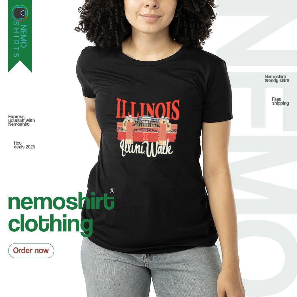 Illinois Fighting Illini walk stadium gates - Adult & Kids T-Shirts, Sweatshirts & Hoodies apparel design preview 3