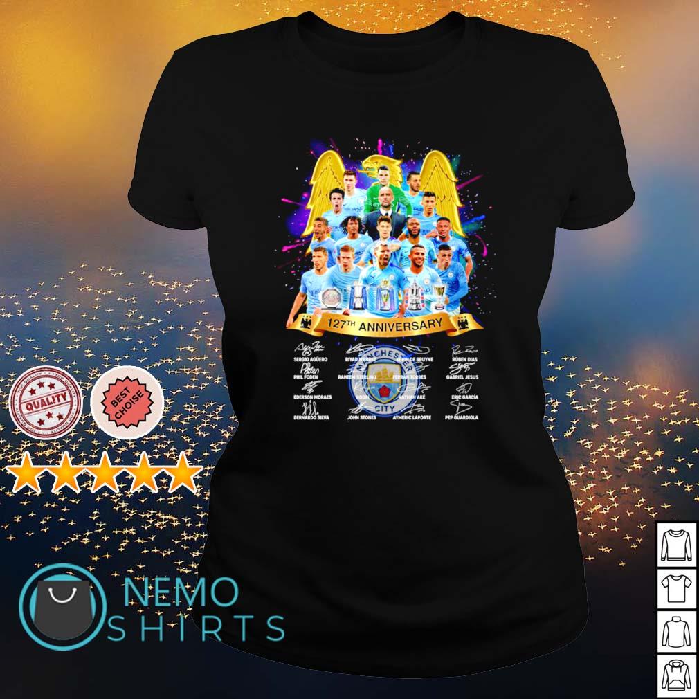 Manchester CIty 127th Anniversary players signature - Adult & Kids T-Shirts, Sweatshirts & Hoodies apparel design preview 3