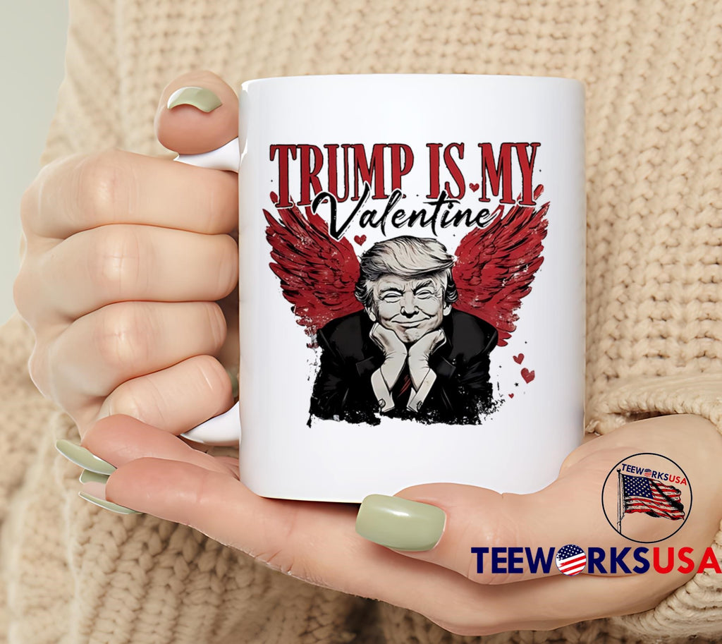 Trump Is My Valentine Cupid Wings Funny - Adult & Kids T-Shirts, Sweatshirts & Hoodies apparel design preview 6