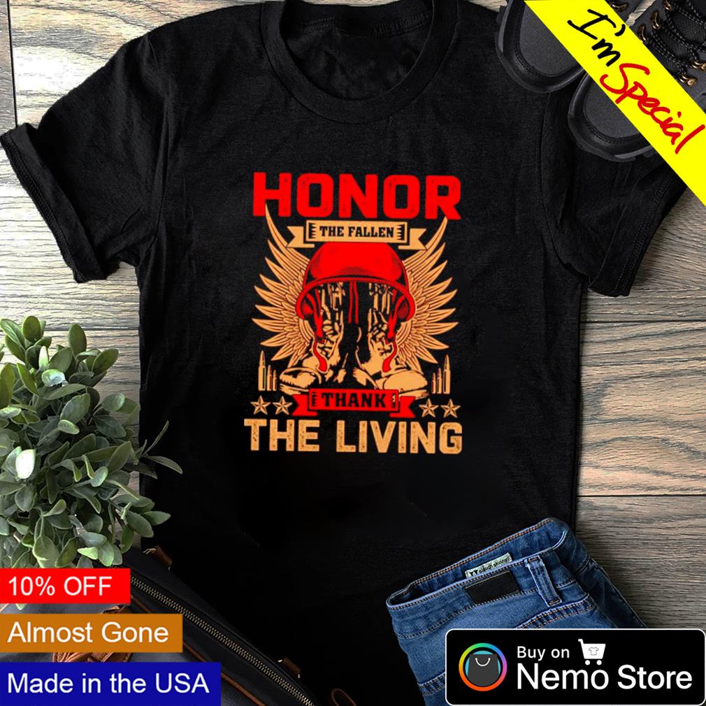 Honor the fallen thank living Veteran - Adult & Kids T-Shirts, Sweatshirts & Hoodies apparel design preview 1