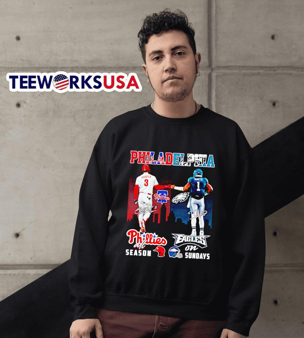 Harper and Hurts Philadelphia Phillies all season - Adult & Kids T-Shirts, Sweatshirts & Hoodies apparel design preview 6