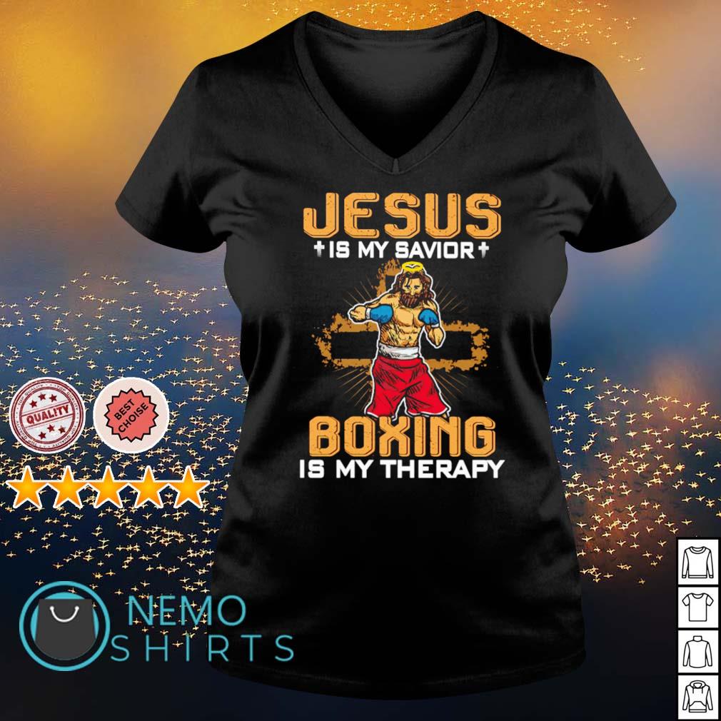 Jesus is my savior boxing therapy - Adult & Kids T-Shirts, Sweatshirts & Hoodies apparel design preview 5