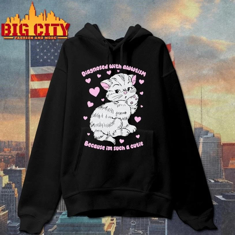 Diagnosed With Awwtism Because Im Such A Cutie - Adult & Kids T-Shirts, Sweatshirts & Hoodies apparel design preview 2