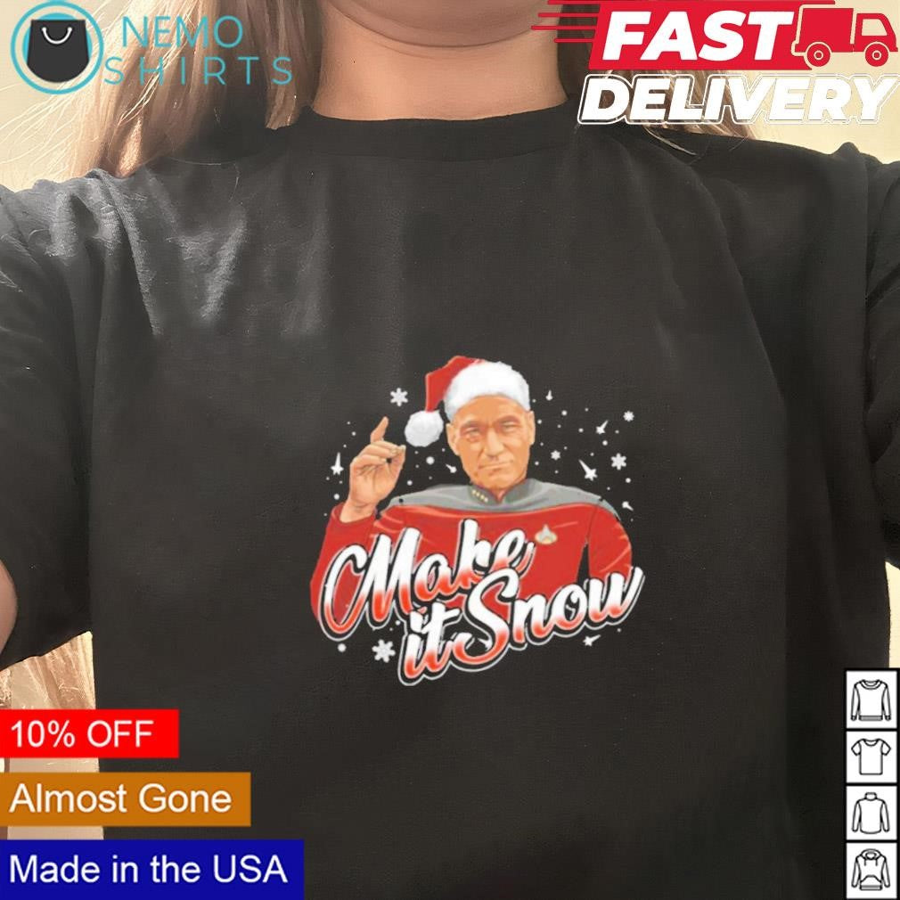 Make it snow picard Christmas - Adult & Kids T-Shirts, Sweatshirts & Hoodies apparel design preview 3