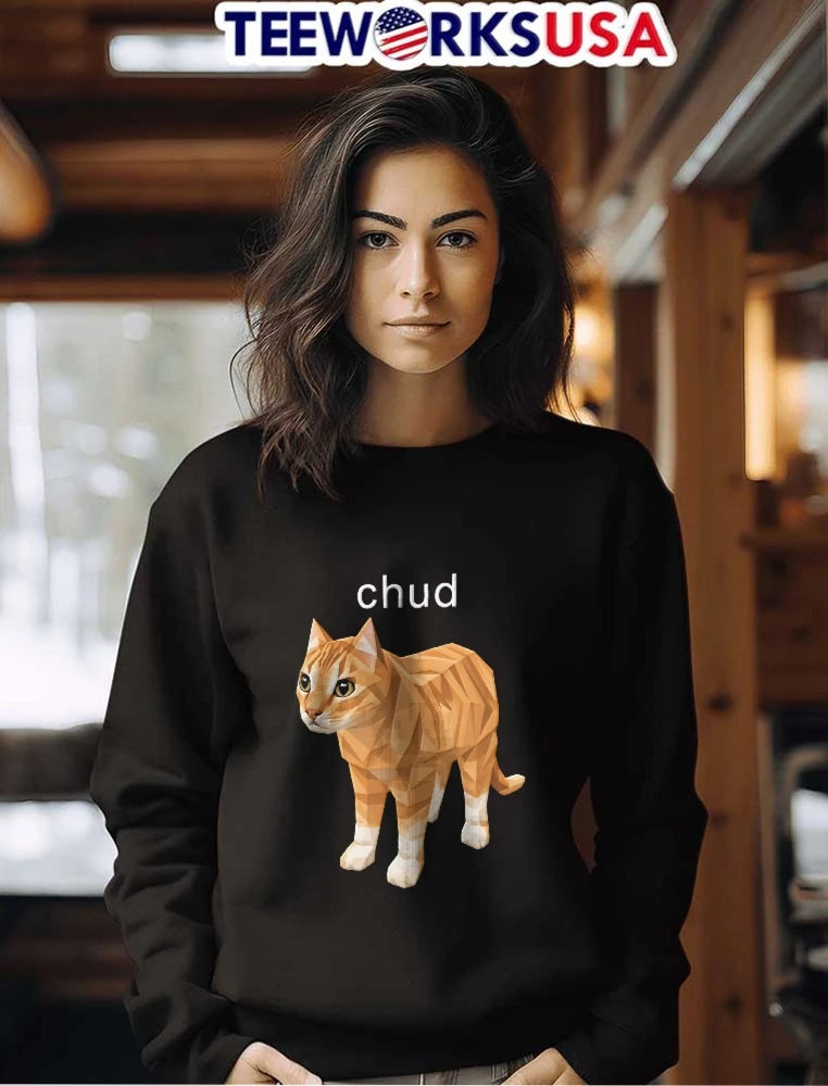 Chud Low Poly Geometric Orange Tabby Cat - Adult & Kids T-Shirts, Sweatshirts & Hoodies apparel design preview 7