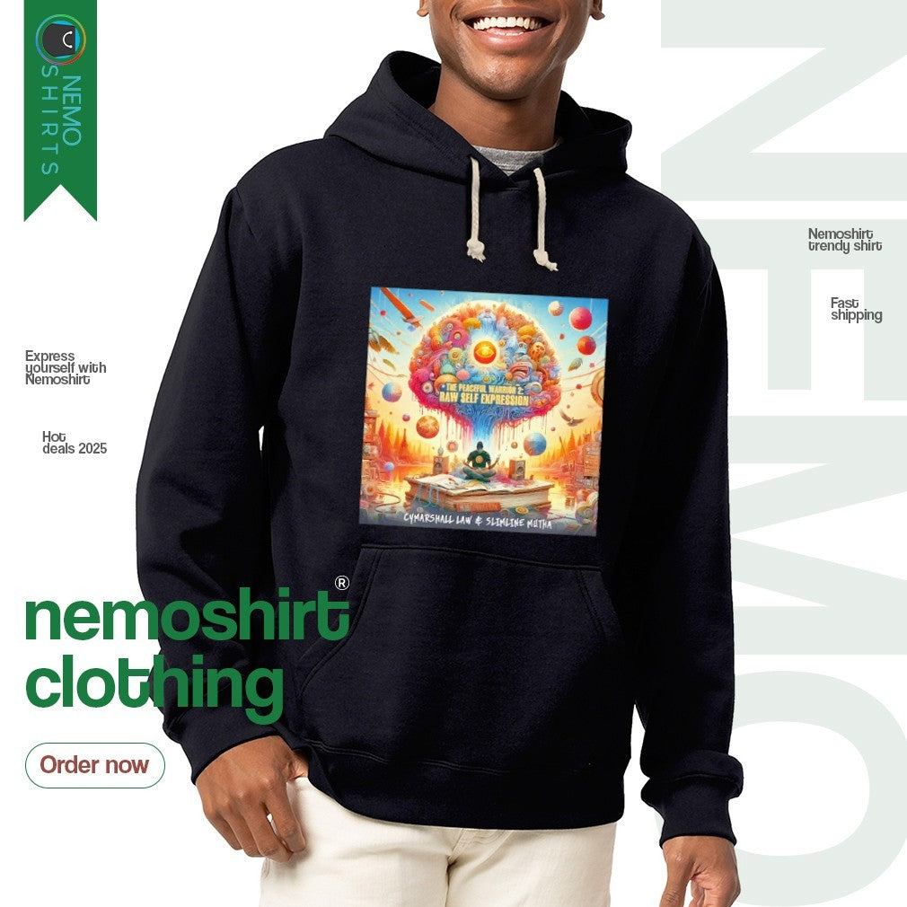 The Peaceful Warrior 2 Raw Self Expression Cymarshall - Adult & Kids T-Shirts, Sweatshirts & Hoodies apparel design preview 2
