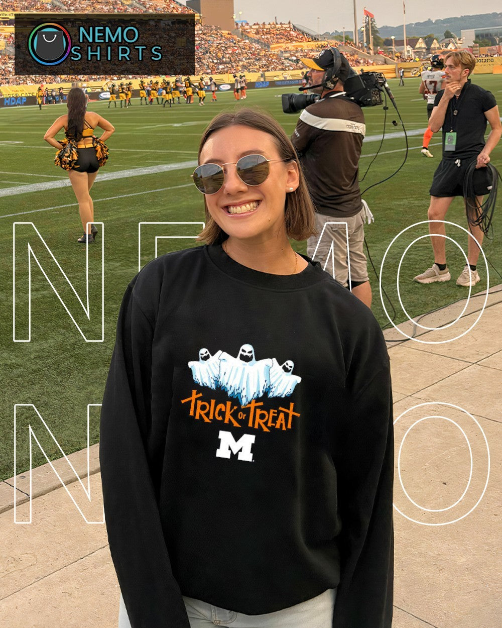 Ghost trick or treat Michigan Wolverines halloween - Adult & Kids T-Shirts, Sweatshirts & Hoodies apparel design preview 6