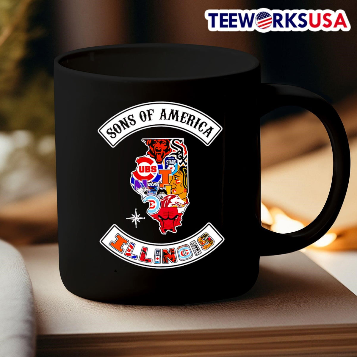 Sons of America Illinois sports - Adult & Kids T-Shirts, Sweatshirts & Hoodies apparel design preview 3