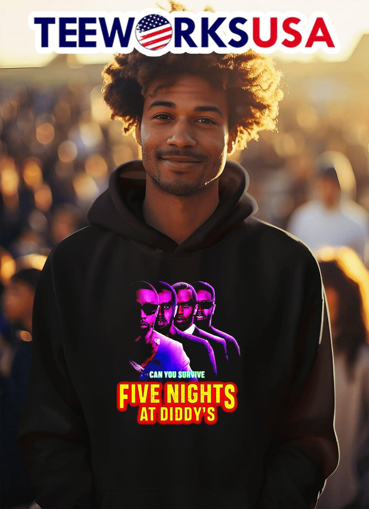 Can you survive five nights at Diddy's retro - Adult & Kids T-Shirts, Sweatshirts & Hoodies apparel design preview 2