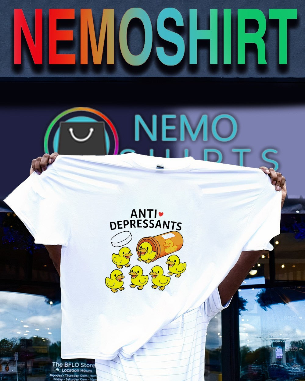 Anti-depressants duck - Adult & Kids T-Shirts, Sweatshirts & Hoodies apparel design preview 1