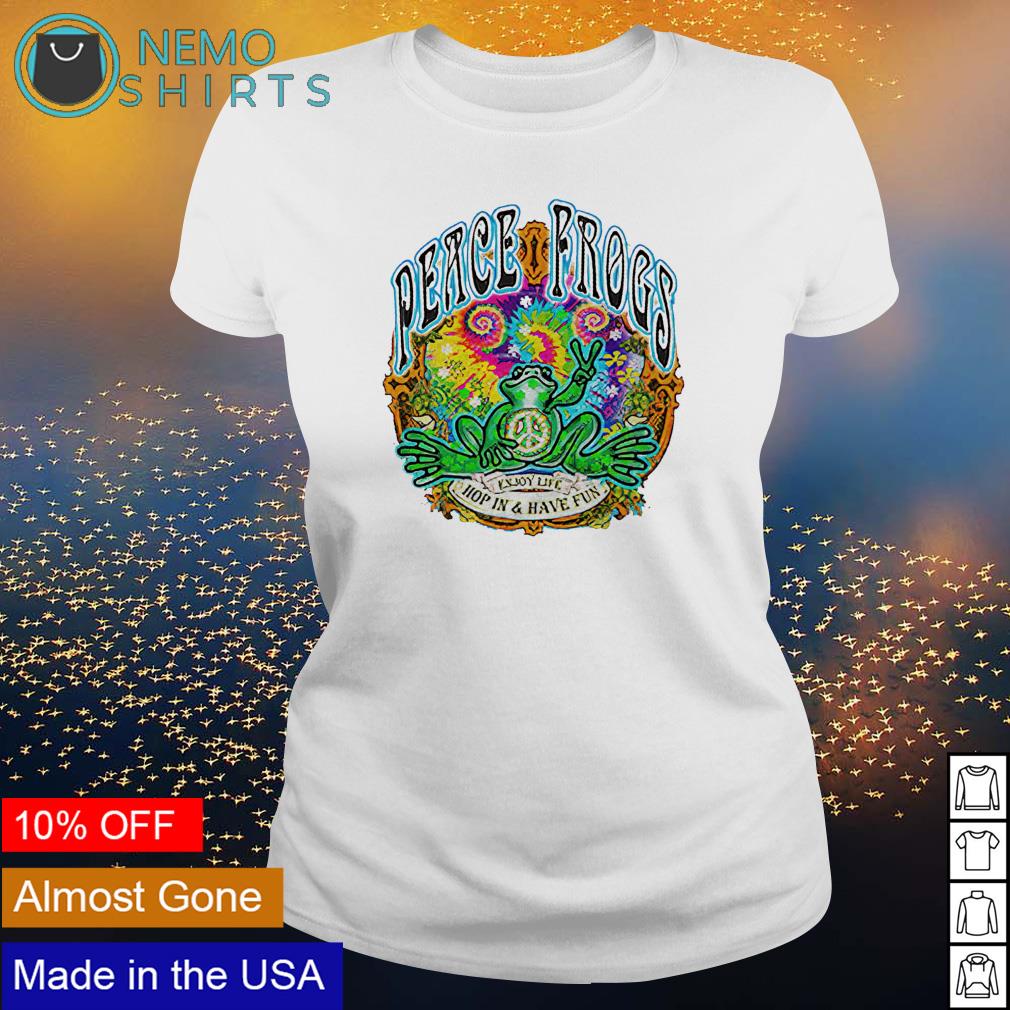 Peace frogs enjoy life hop in and have fun - Adult & Kids T-Shirts, Sweatshirts & Hoodies apparel design preview 3