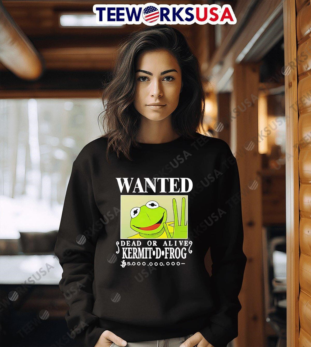 Wanted dead or alive kermit d. frog - Adult & Kids T-Shirts, Sweatshirts & Hoodies apparel design preview 3