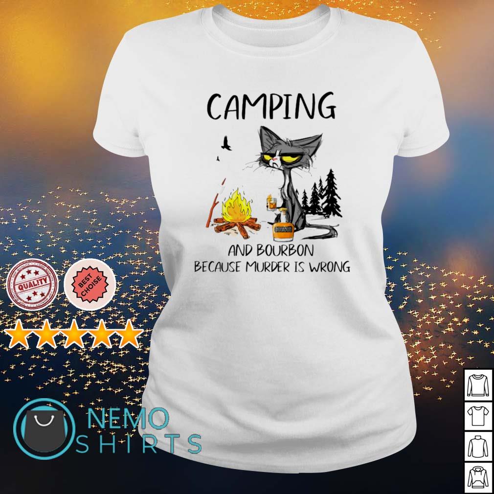 Cat camping and bourbon because murder is wrong - Adult & Kids T-Shirts, Sweatshirts & Hoodies apparel design preview 3