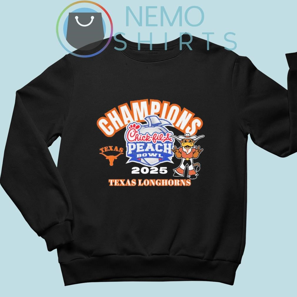 Champions Chick fil a Peach Bowl 2025 Texas Longhorns - Adult & Kids T-Shirts, Sweatshirts & Hoodies apparel design preview 4