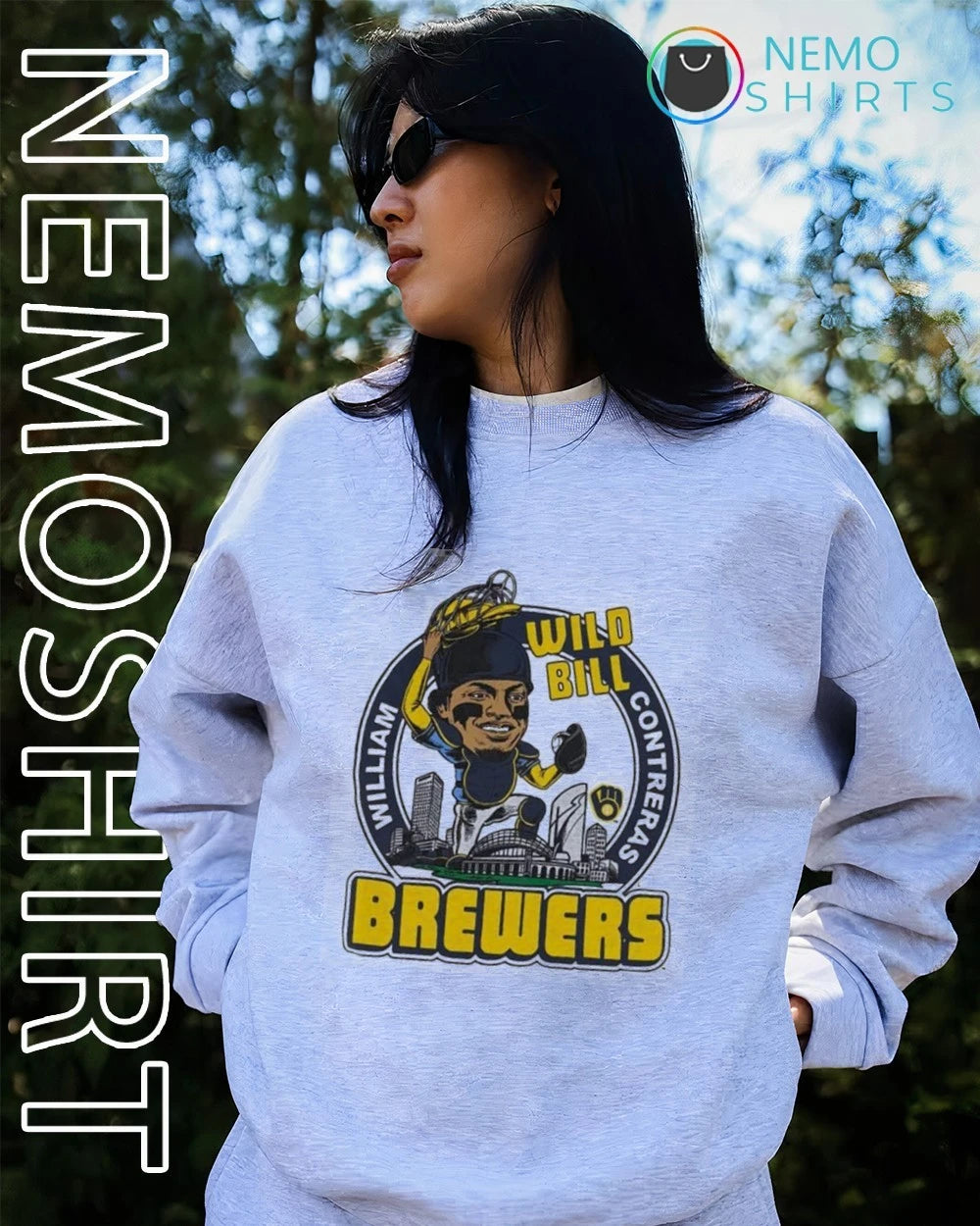William Contreras Wild Bill Brewers - Adult & Kids T-Shirts, Sweatshirts & Hoodies apparel design preview 3