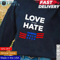 Love Trumps hate Harris Walz 2024 - Adult & Kids T-Shirts, Sweatshirts & Hoodies apparel design preview 1