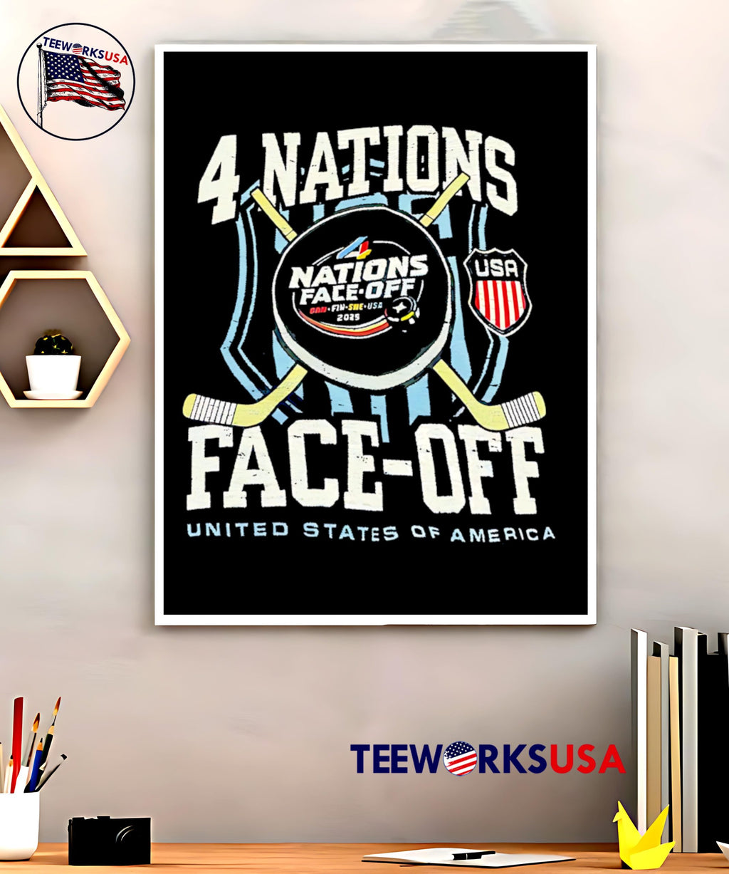 4 Nations Face Off United States of America hockey - Adult & Kids T-Shirts, Sweatshirts & Hoodies apparel design preview 5