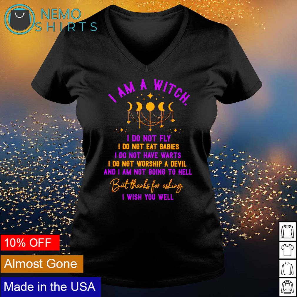 I am A Witch do not fly but thanks for asking - Adult & Kids T-Shirts, Sweatshirts & Hoodies apparel design preview 5