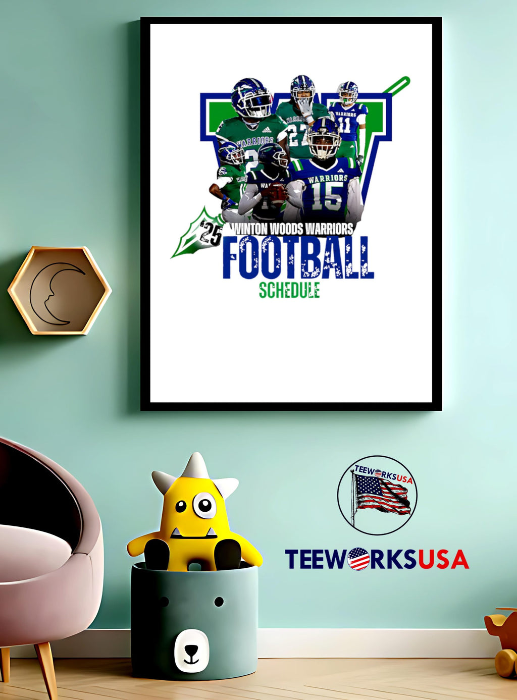 Winton Woods Warriors Football Schedule 2025-26 - Adult & Kids T-Shirts, Sweatshirts & Hoodies apparel design preview 3