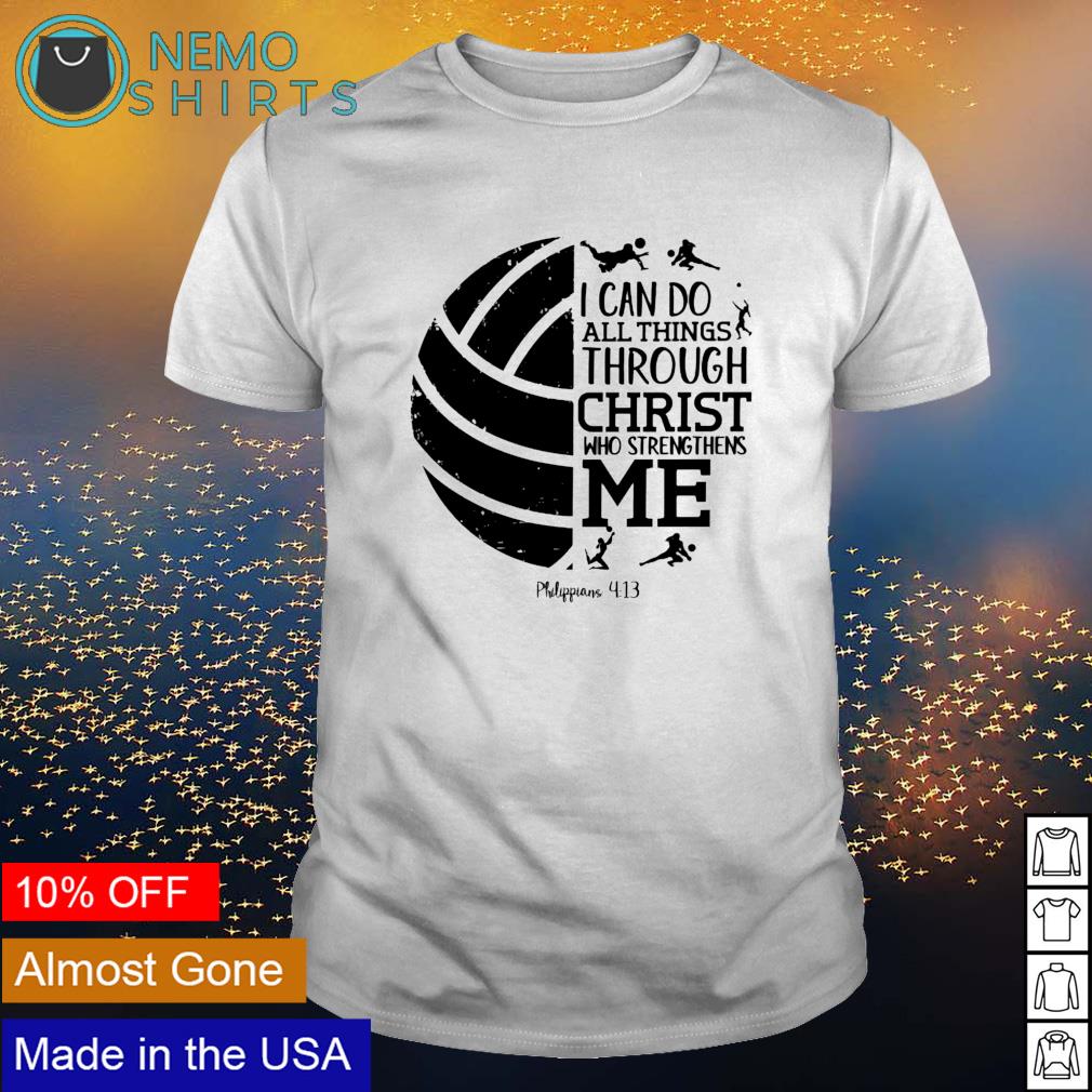 Volleyball I can do all things through Christ who - Adult & Kids T-Shirts, Sweatshirts & Hoodies apparel design preview 1