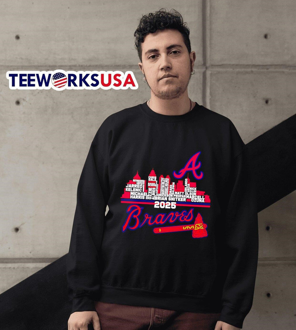 Atlanta Braves 2025 skyline name - Adult & Kids T-Shirts, Sweatshirts & Hoodies apparel design preview 6
