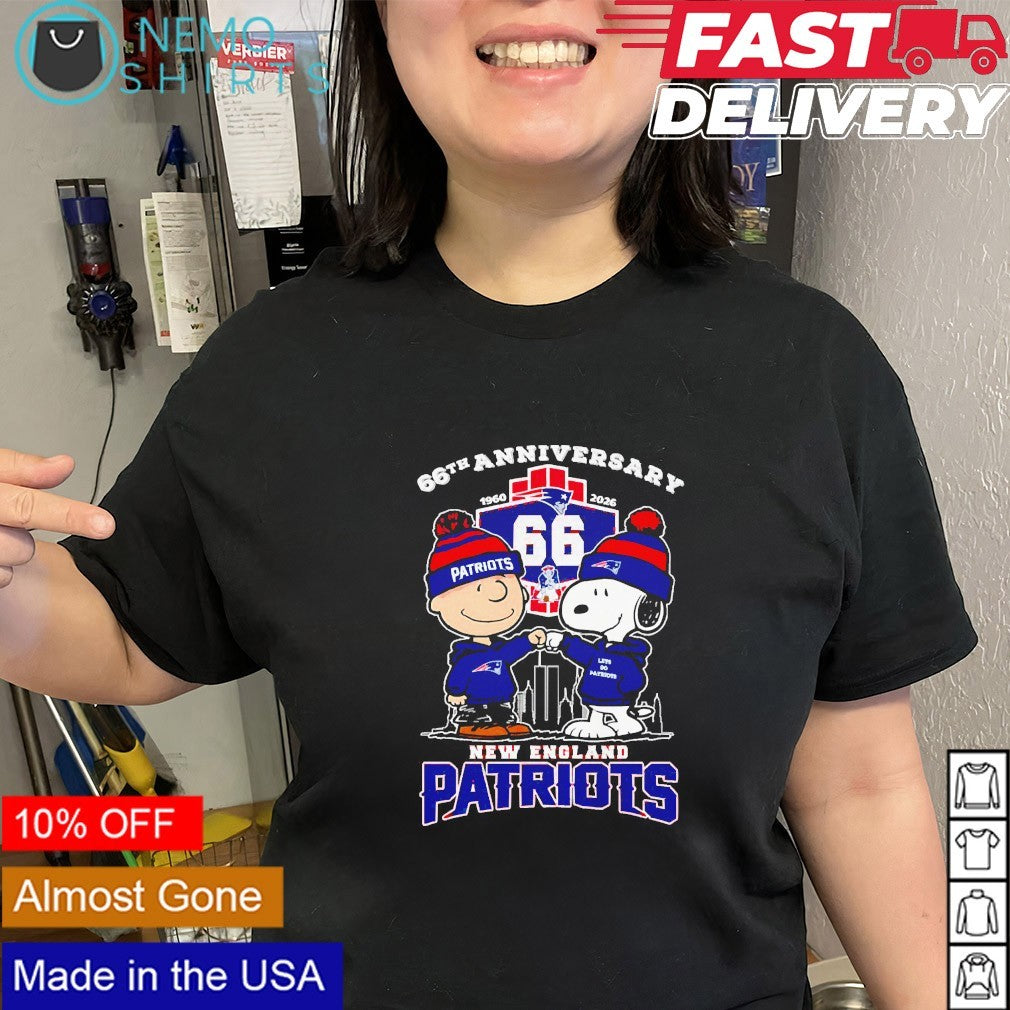 Charlie brown and Snoopy New England Patriots 66th - Adult & Kids T-Shirts, Sweatshirts & Hoodies apparel design preview 2