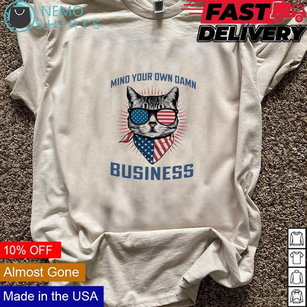 Patriotic cat mind your own damn business vote Tim - Adult & Kids T-Shirts, Sweatshirts & Hoodies apparel design preview 3