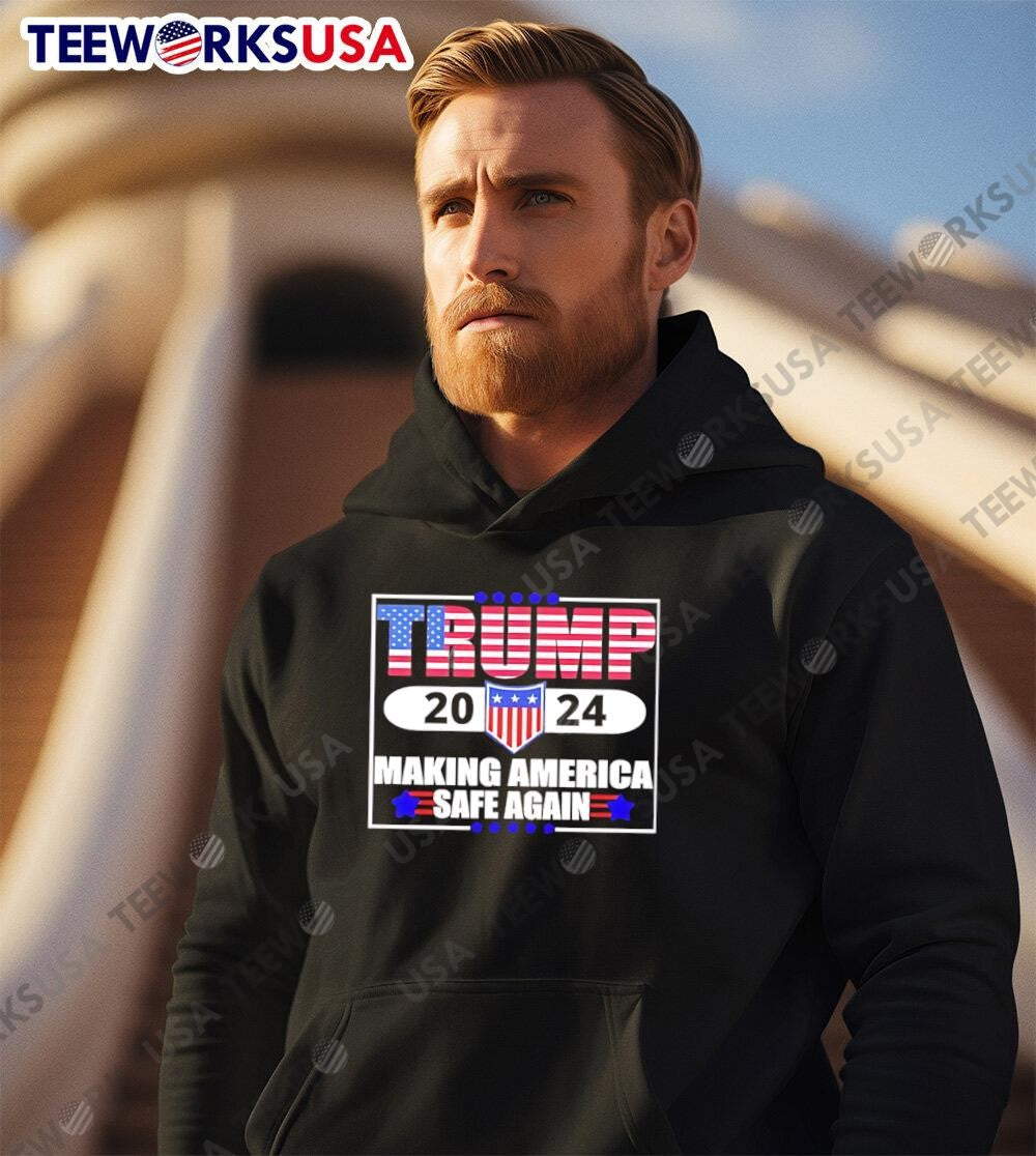 Trump Making America Safe Again 2024 - Adult & Kids T-Shirts, Sweatshirts & Hoodies apparel design preview 2