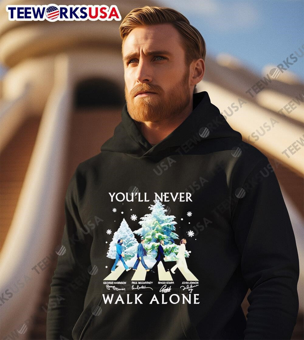 The Beatles Crossing You'll Never Walk Alone - Adult & Kids T-Shirts, Sweatshirts & Hoodies apparel design preview 3