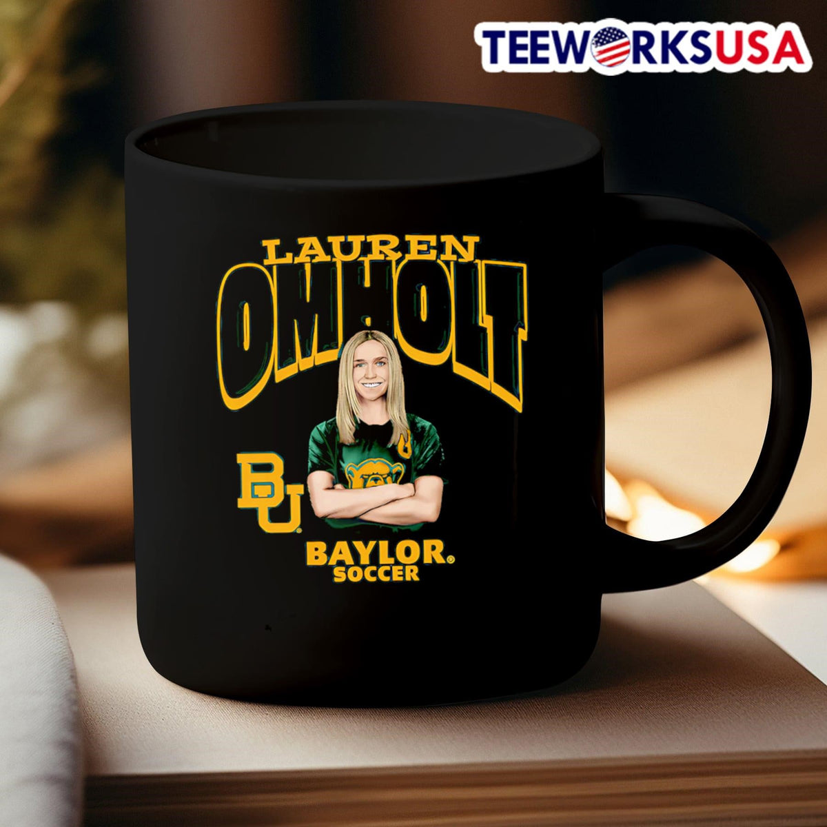 Lauren Omholt Baylor soccer illustrated - Adult & Kids T-Shirts, Sweatshirts & Hoodies apparel design preview 3